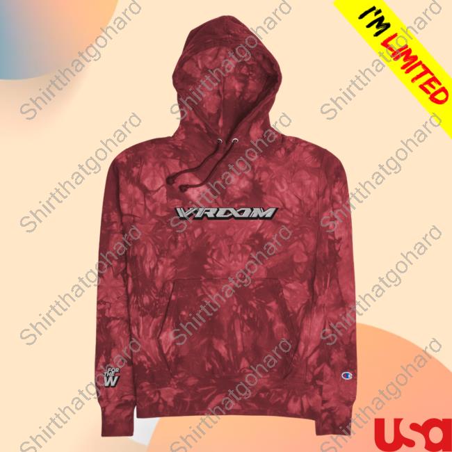 Official Vroom X For The Dub Unisex Champion Tie-Dye Pullover Sweatshirt Mulled Berry