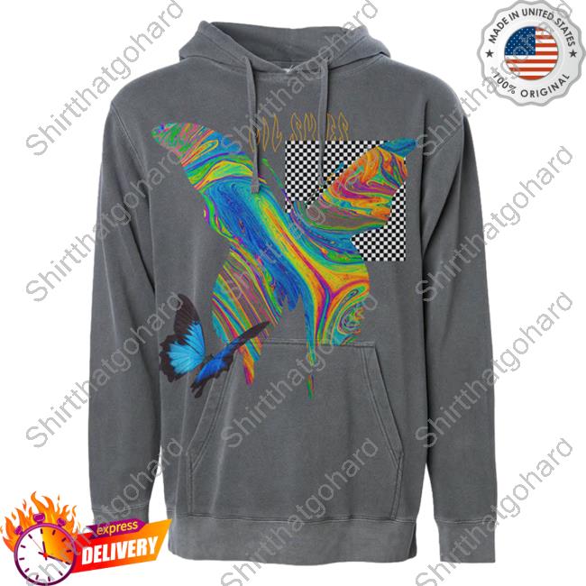 Official Lil Skies Clothing Store Shop 3D Butterfly Garment Dyed Hoodies Lilskies Merch