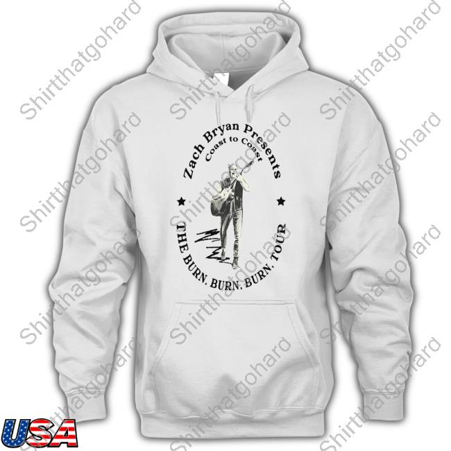 Zach Bryan Burn Burn Burn Tour Merch Zach Bryan Shop Coast To Coast Hooded Sweatshirt