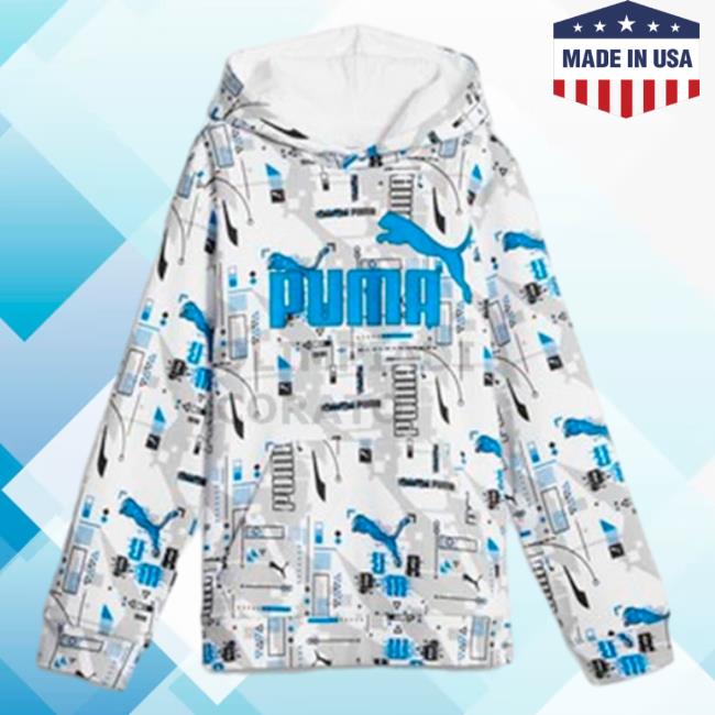 Official Handball Store Futbol Emotion Puma Essentials Futureverse Aop White Hooded Sweatshirt Futbolemotion 3D All Over Print