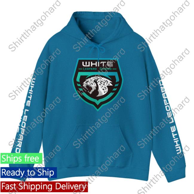 Official Soar Dogg White Leopard Gaming Sweater Antique Sapphire