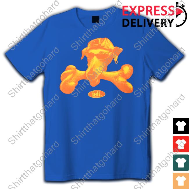 Official Felt Bone By Karimgonebad Black Tee Shirt