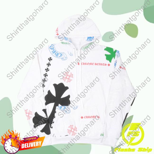 Official Justin Reed Chrome Hearts Stencil Logo Hoodies White Justinreed