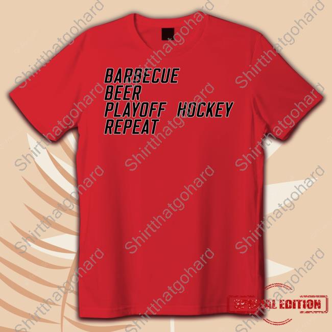 Official Barbecue Beer Playoff Hockey Repeat Tee