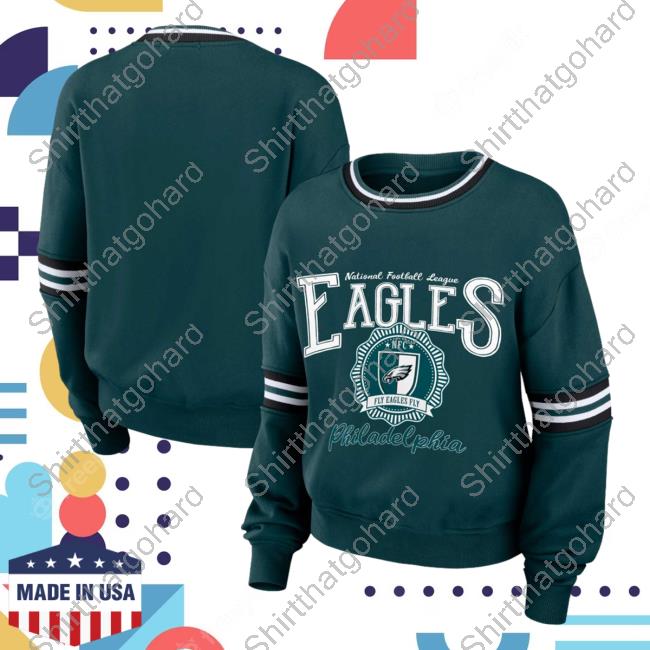 Official PhiladelphiaEagles Clothing Merch Store Shop Wear By Erin Andrews Green Philadelphia Eagles Prep Sweater