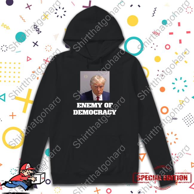 Official Republicans For Joe Biden Shop Enemy Of Democracy Trump's Mugshot Shirt