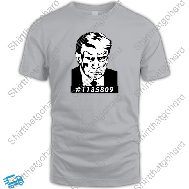 Official #1135809 Trump Mugshot Long Sleeve Tee