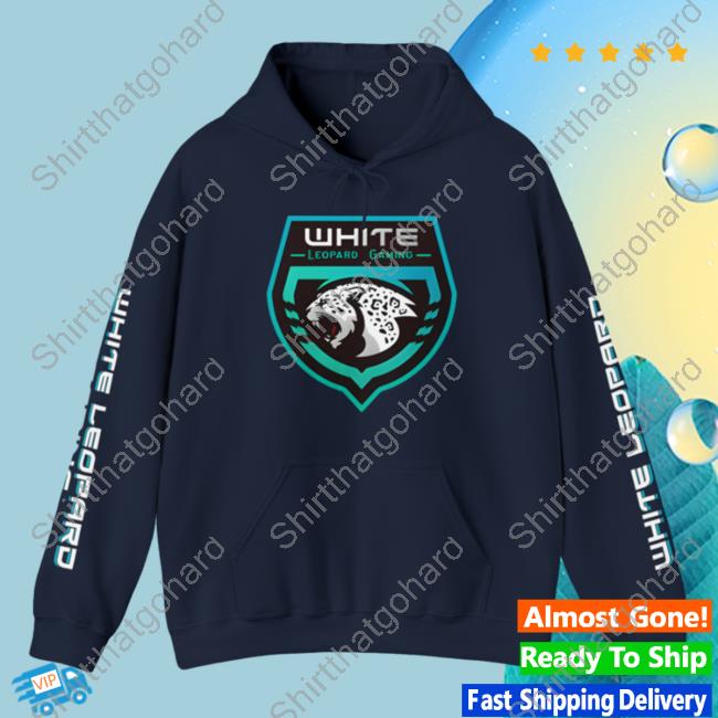 Official Soar Dogg White Leopard Gaming Pullover Sweatshirt Navy