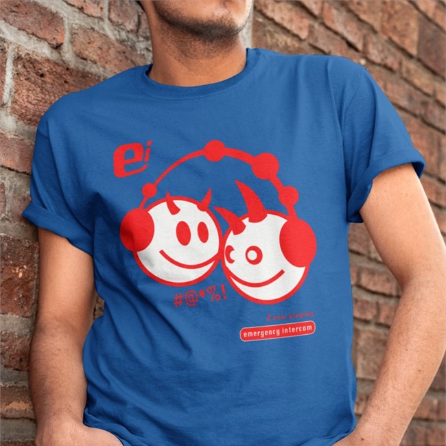 Emergency Intercom Merch Emergency Intercom Headphone Due Now Playing Tee Shirt