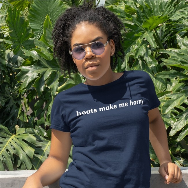 Boats Make Me Horny T Shirt Black