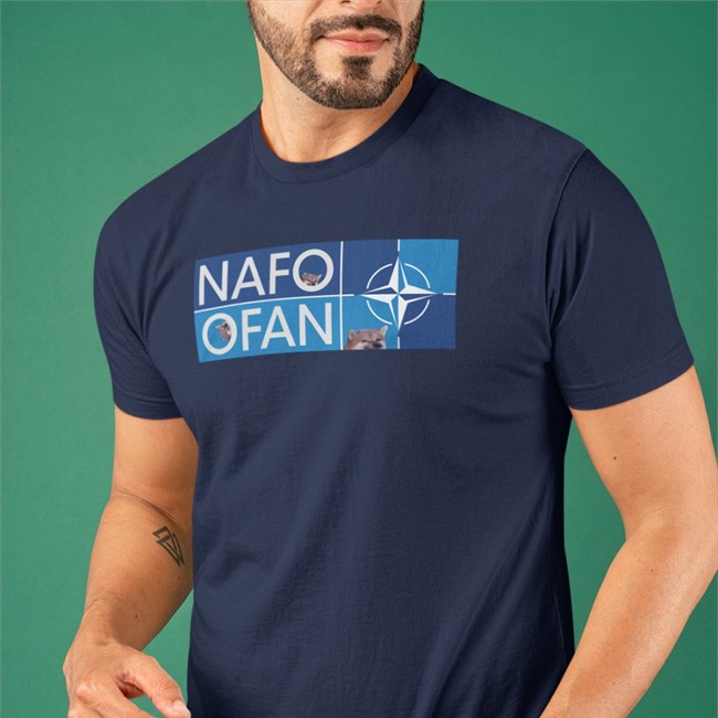 Saint Javelin Merch Fellas NAFO OFAN Insignia Adult T Shirt White Gabrielius Landsbergis