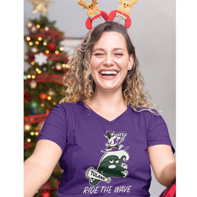 State Tulane Ride The Wave Baseball Sleeve Tee