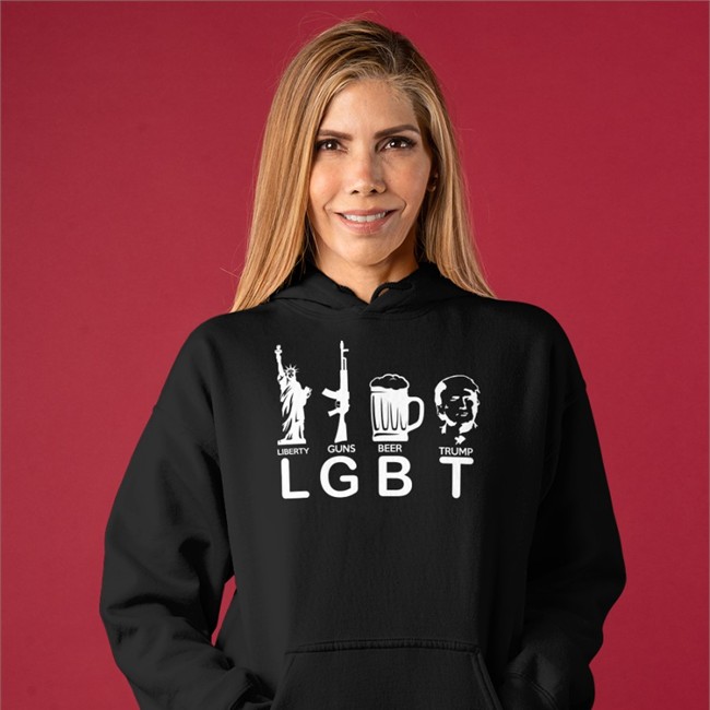 Lgbt Liberty Guns Beer Trump T Shirt Black
