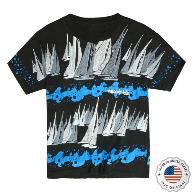 Official Throwback Vault Vintage Vintage Wisconsin Dells Sail Boat Shirtsl All Over Print Aop