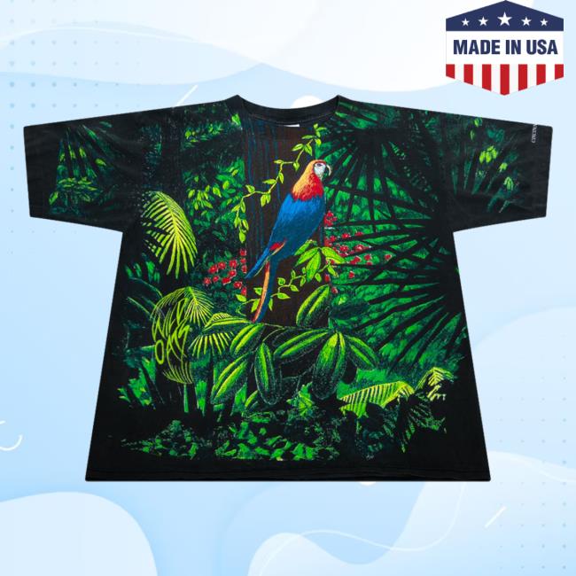 Official Thentwrk Vintage Parrot Rainforest AOP Nature T Shirt 3D All Over Print
