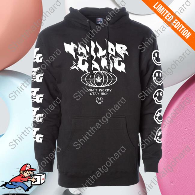 Official Taylor Gang Clothing Store Don't Worry, Stay High Crew neck Sweatshirt BlackTaylorgang Merch
