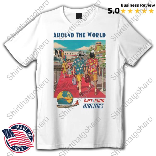 Official Quirk Douglass 808S Store Merch Around The World Daft Punk Airlines Shirts