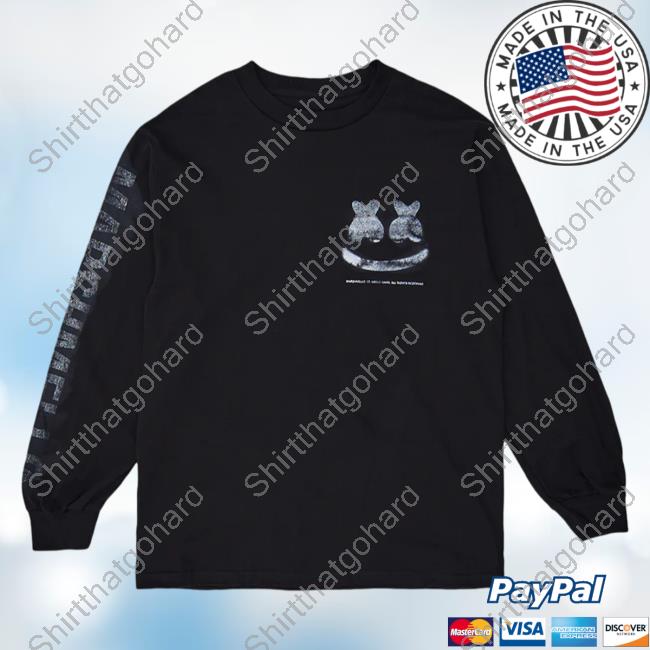 Official Marshmello Music Clothing Store Shop Out Of Focus L/S Crewneck Sweatshirt Black Marshmellomusic Merch