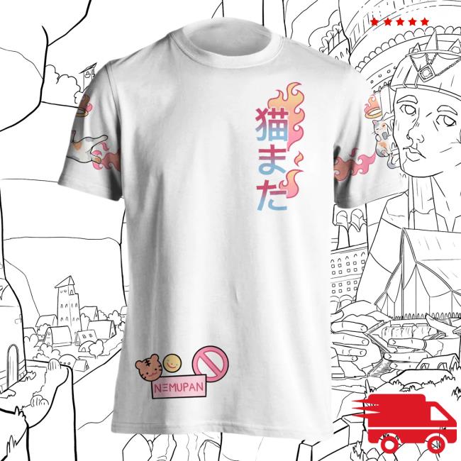 Official Vapor95 Clothing Store Nekomata Yokai White Shirt 2023 3D All Over Print