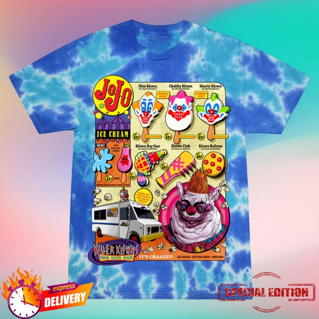 Official Cavity Colors Killer Klowns Deadly Desserts 3D Tie Dye Sweatshirt Cavitycolors
